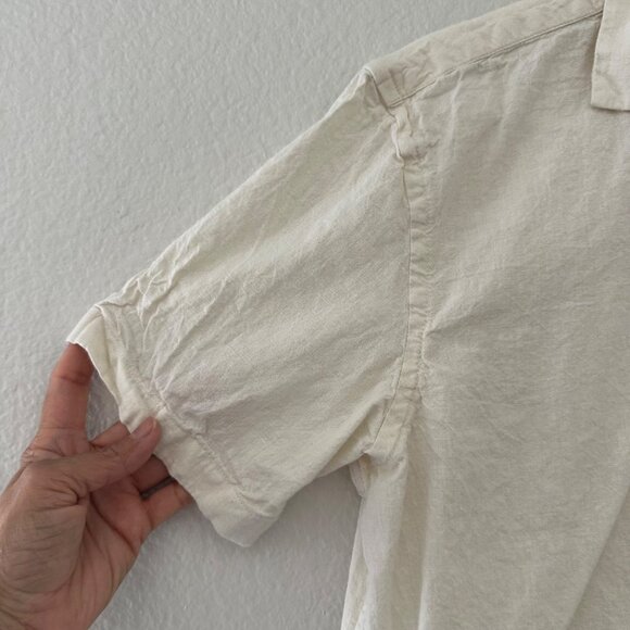 Zara Men Retro Inspired Crochet Knit Button Up Shirt Short Sleeve Cotton Blend M - Picture 4 of 16